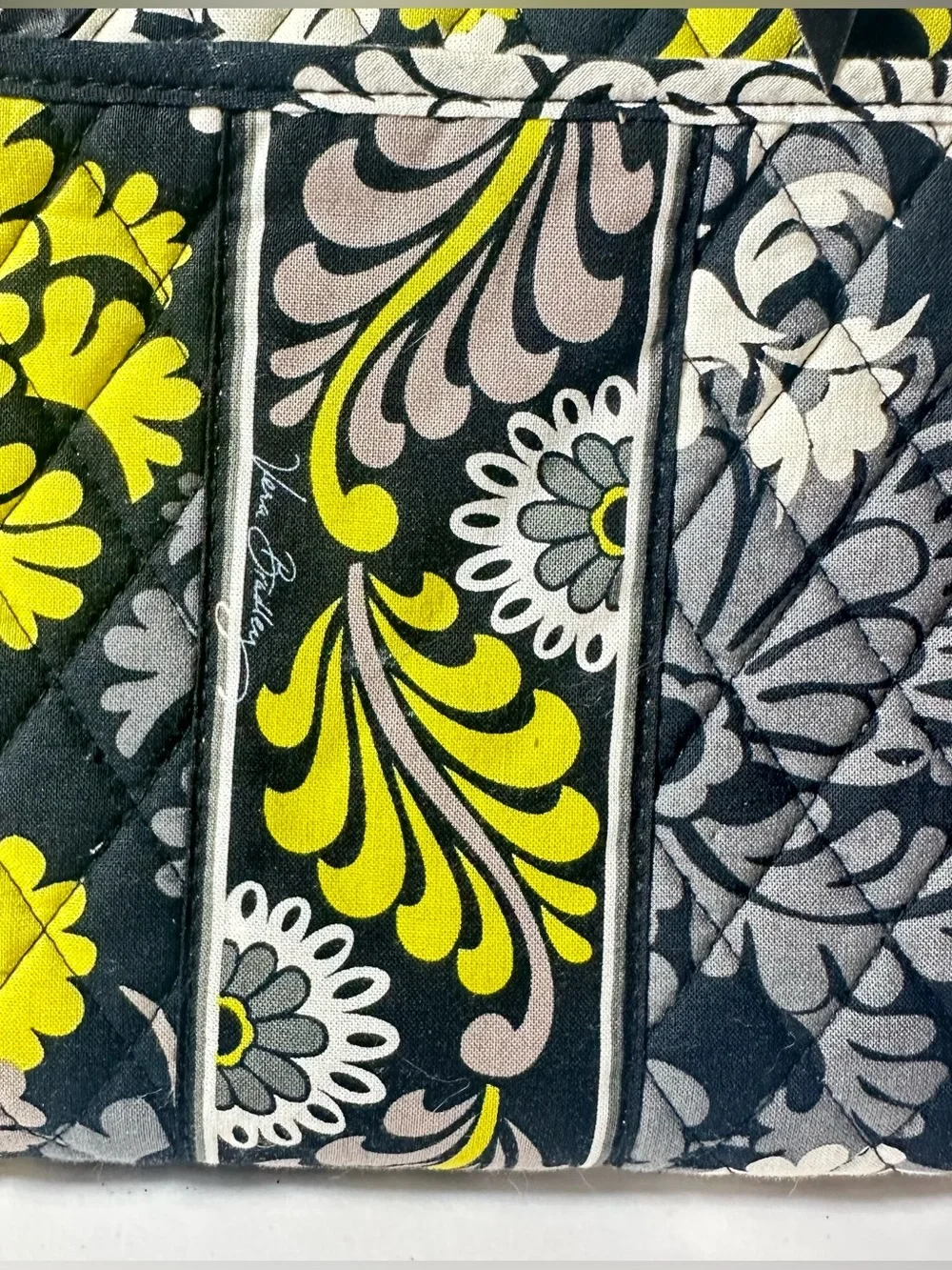Vera Baroque Hardshell iPad Laptop Bag Black Grey White Yellow Chartreuse 12 x 9
